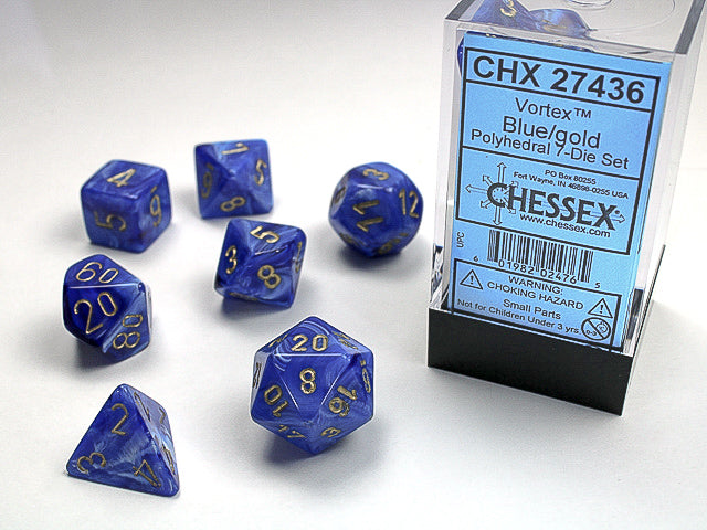 7 Piece Polyhedral Set - Vortex Blue