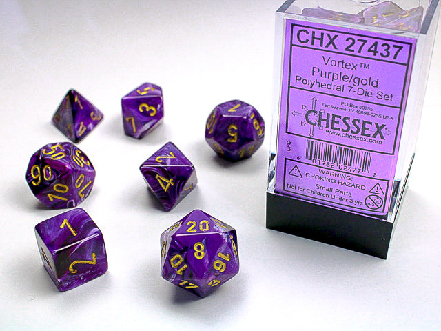 7 Piece Polyhedral Set - Vortex Purple